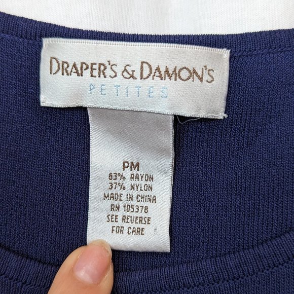 Drapers & Damons Navy Blue Sleeveless Top Size Medium - Picture 6 of 9